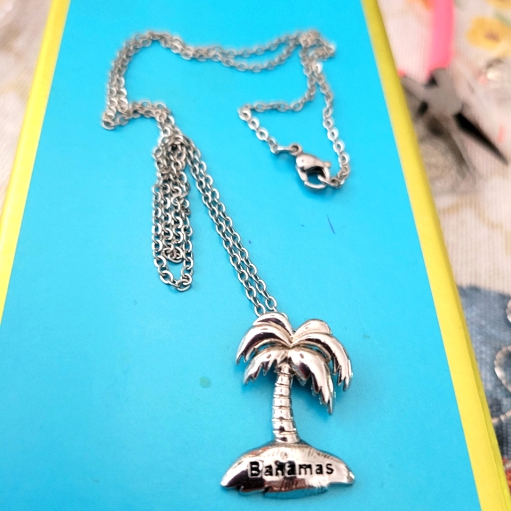 Silver Palm Tree Necklace